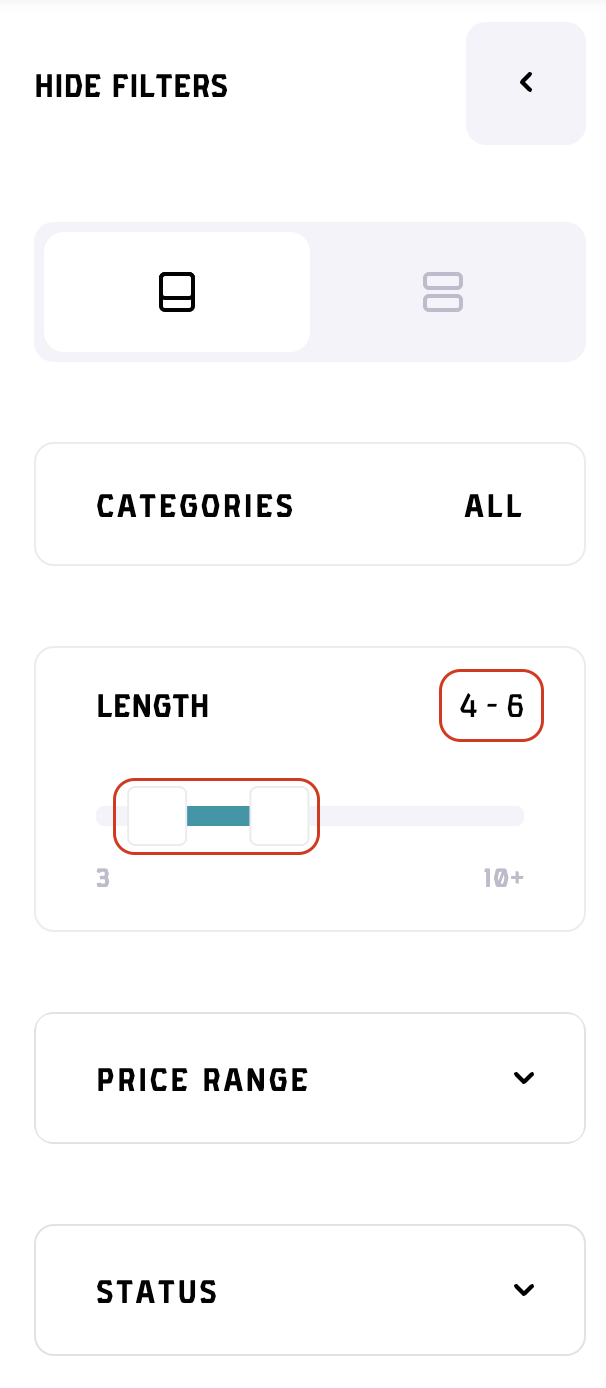 Filter - length