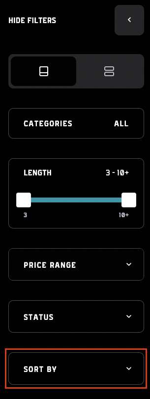 Filter bar - status