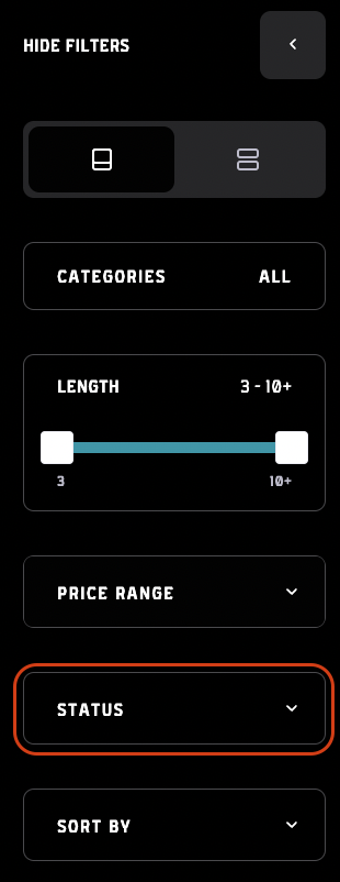 Filter bar - status